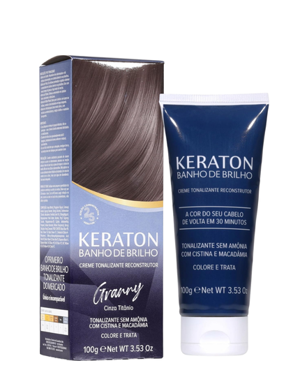 Keraton Banho de Brilho Máscara Tonalizante com cor 100g - Granny