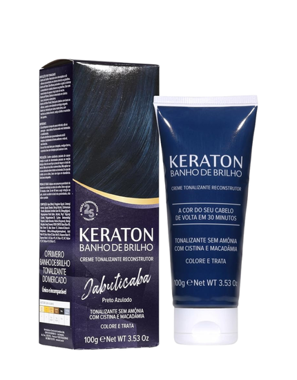 Keraton Banho de Brilho Máscara Tonalizante com cor 100g - Jabuticaba