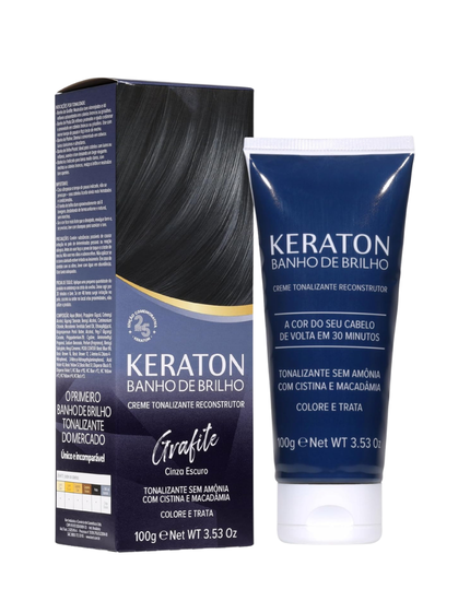 Keraton Banho de Brilho Máscara Tonalizante com cor 100g - Grafite