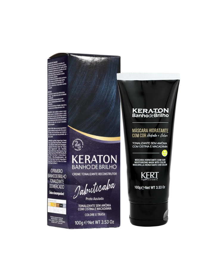 Keraton Banho de Brilho Máscara Tonalizante com cor 100g - Jabuticaba