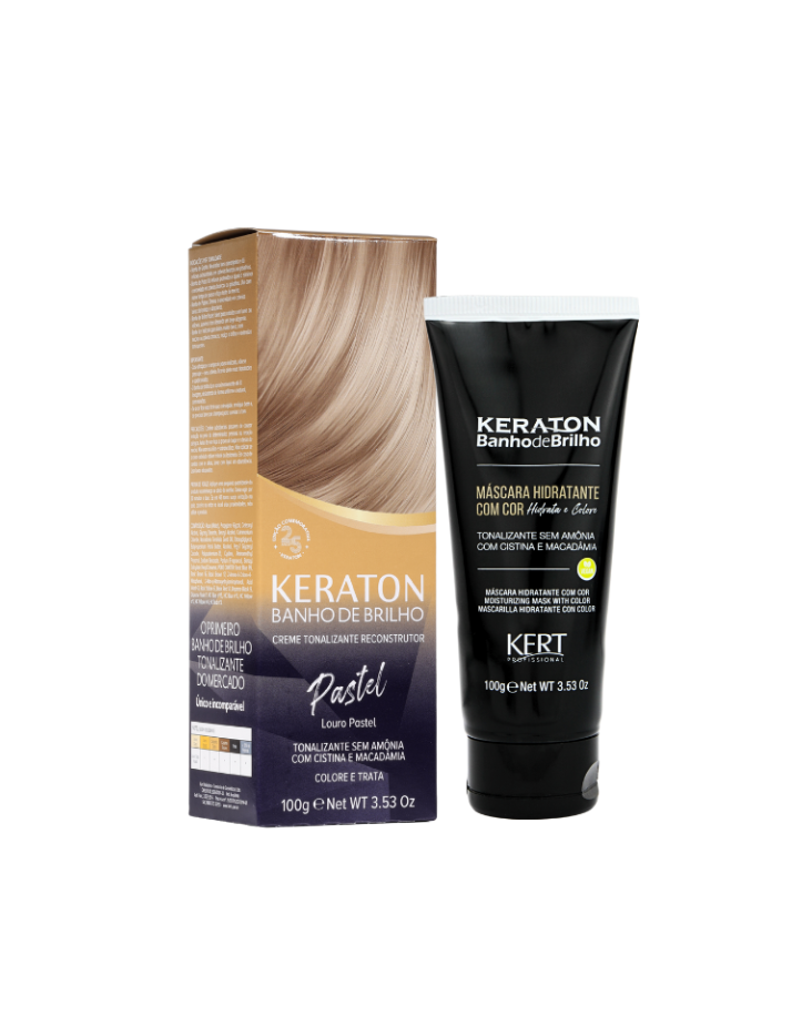 Keraton Banho de Brilho Máscara Tonalizante com cor 100g - Pastel