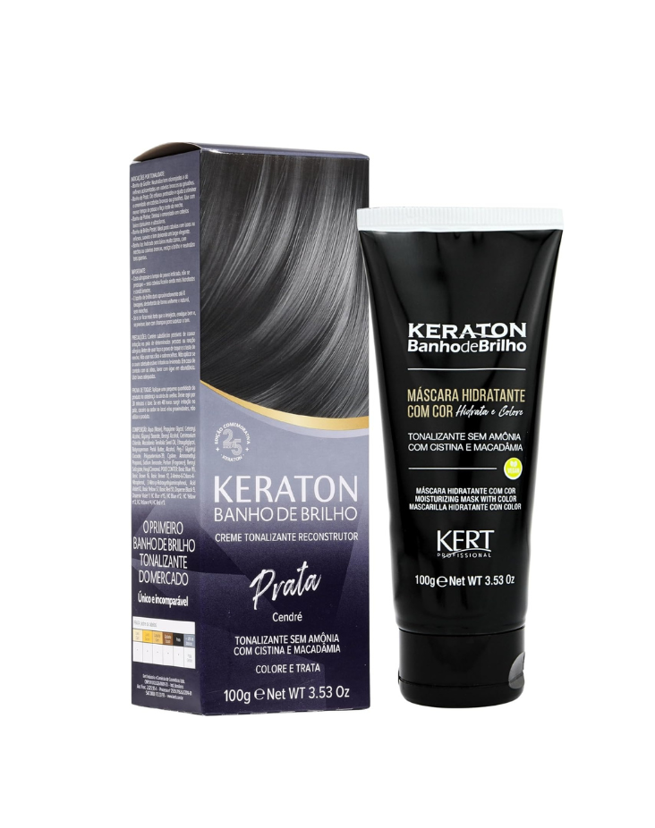 Keraton Banho de Brilho Máscara Tonalizante com cor 100g - Prata