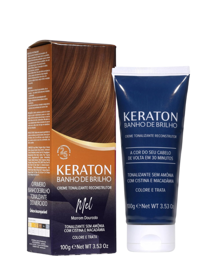 Keraton Banho de Brilho Máscara Tonalizante com cor 100g - Mel