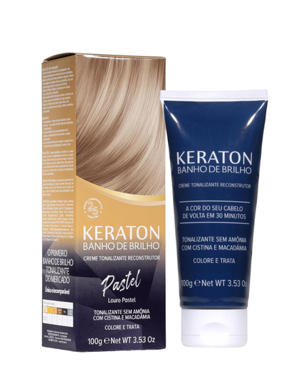 Keraton Banho de Brilho Máscara Tonalizante com cor 100g - Pastel