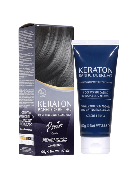 Keraton Banho de Brilho Máscara Tonalizante com cor 100g - Prata