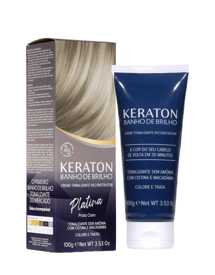 Keraton Banho de Brilho Máscara Tonalizante com cor 100g - Platina