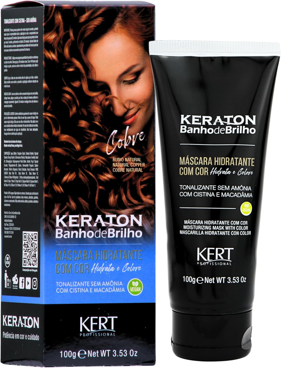 Keraton Banho de Brilho Máscara Tonalizante com cor 100g - Cobre