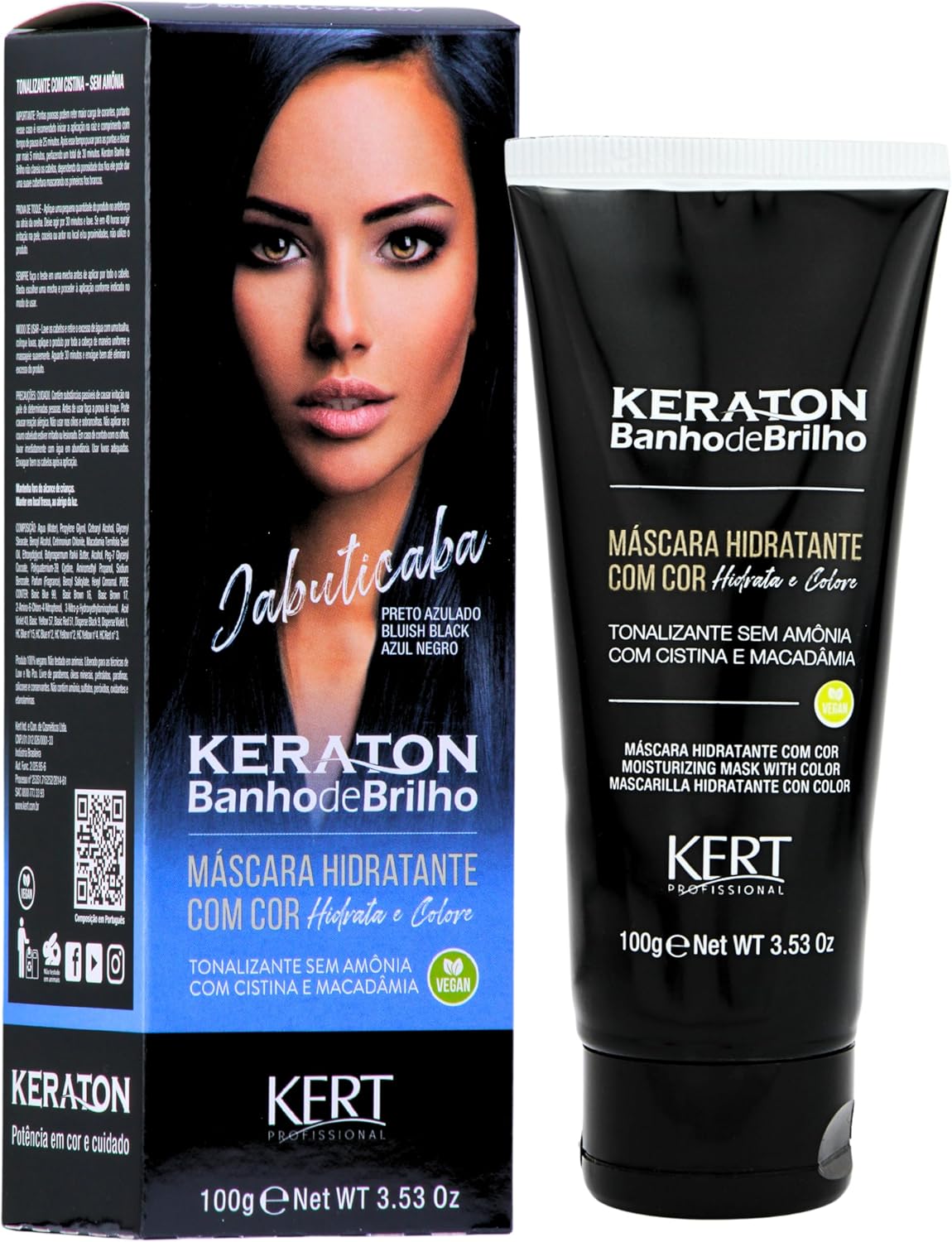 Keraton Banho de Brilho Máscara Tonalizante com cor 100g - Jabuticaba