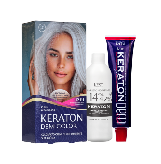Keraton Demi Color Coloração Semipermanente 40g + 80ml - 12.11 Louro Especial Cinza Intenso