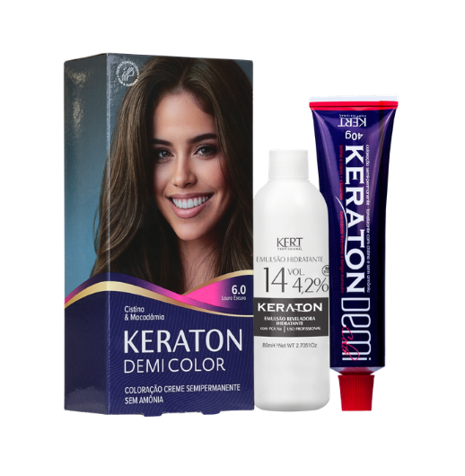 Keraton Demi Color Coloração Semipermanente 40g + 80ml - 6.0 Louro Escuro