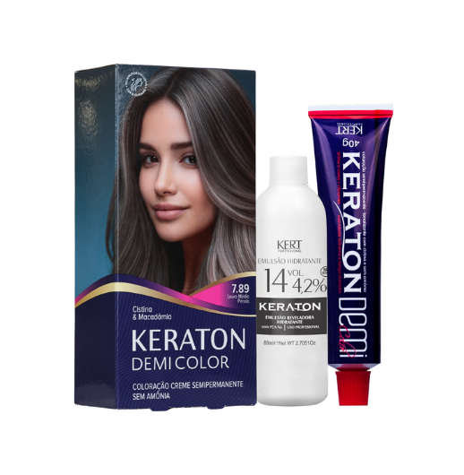 Keraton Demi Color Coloração Semipermanente 40g + 80ml - 7.89 Louro Médio Perola