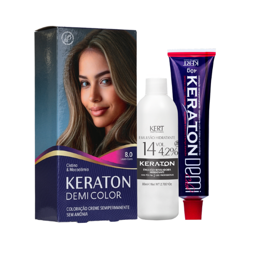 Keraton Demi Color Coloração Semipermanente 40g + 80ml - 8.0 Louro Claro