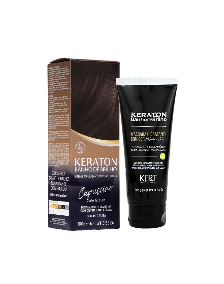 Keraton Banho de Brilho Máscara Tonalizante com cor 100g - Capuccino
