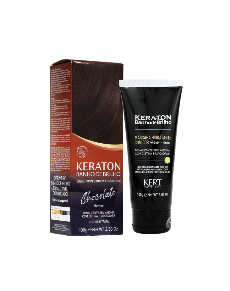 Keraton Banho de Brilho Máscara Tonalizante com cor 100g - Chocolate