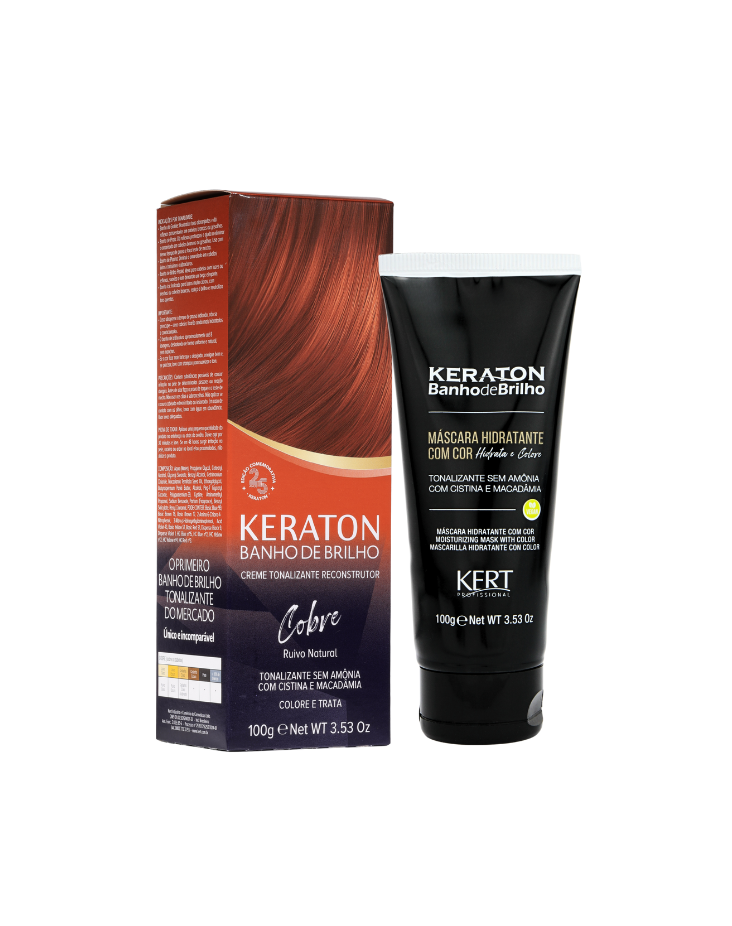 Keraton Banho de Brilho Máscara Tonalizante com cor 100g - Cobre