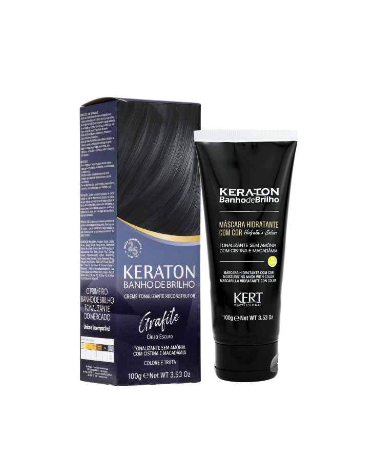 Keraton Banho de Brilho Máscara Tonalizante com cor 100g - Grafite