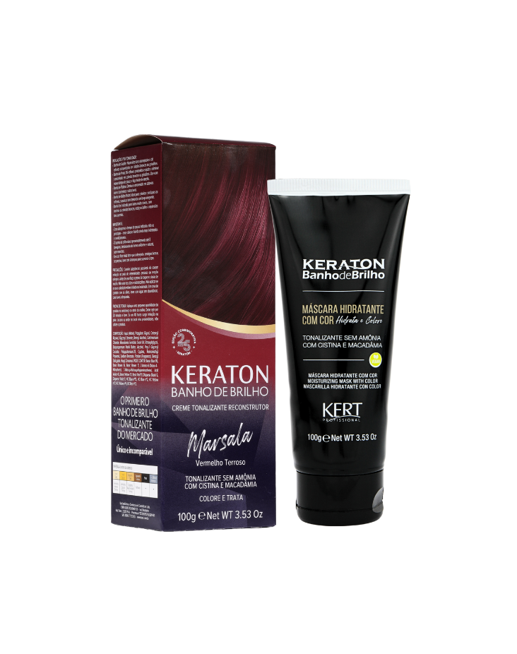 Keraton Banho de Brilho Máscara Tonalizante com cor 100g - Marsala