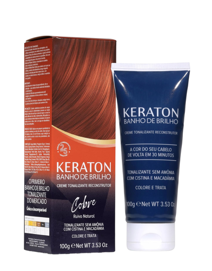 Keraton Banho de Brilho Máscara Tonalizante com cor 100g - Cobre