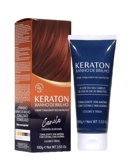 Keraton Banho de Brilho Máscara Tonalizante com cor 100g - Canela