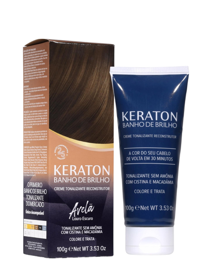 Keraton Banho de Brilho Máscara Tonalizante com cor 100g - Avelã