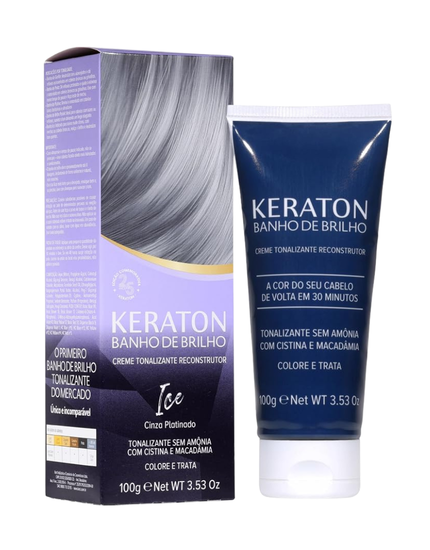 Keraton Banho de Brilho Máscara Tonalizante com cor 100g - Ice