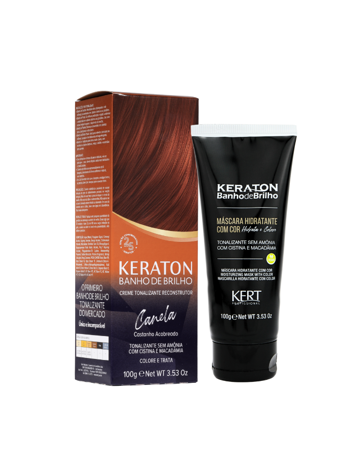 Keraton Banho de Brilho Máscara Tonalizante com cor 100g - Canela