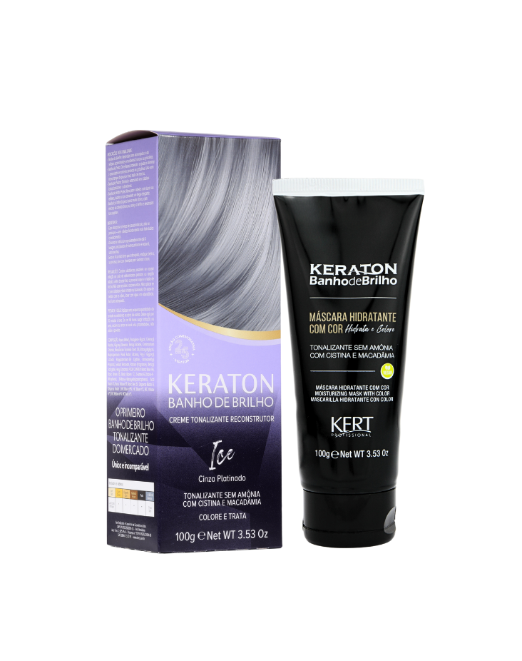 Keraton Banho de Brilho Máscara Tonalizante com cor 100g - Ice