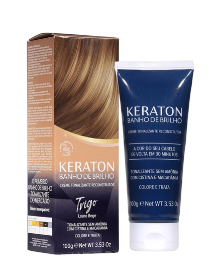 Keraton Banho de Brilho Máscara Tonalizante com cor 100g - Trigo
