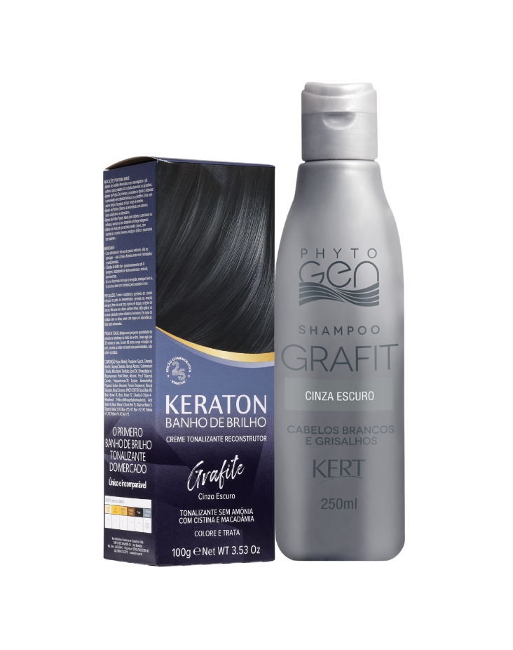 Kit cabelos Grisalhos - Banho de Brilho Grafite + Phytogen Grafit