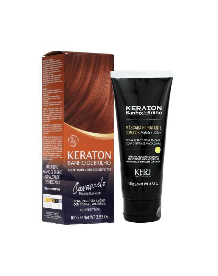 Keraton Banho de Brilho Máscara Tonalizante com cor 100g - Caramelo