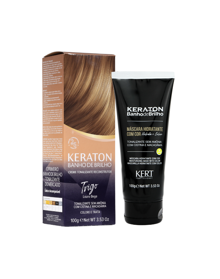 Keraton Banho de Brilho Máscara Tonalizante com cor 100g - Trigo